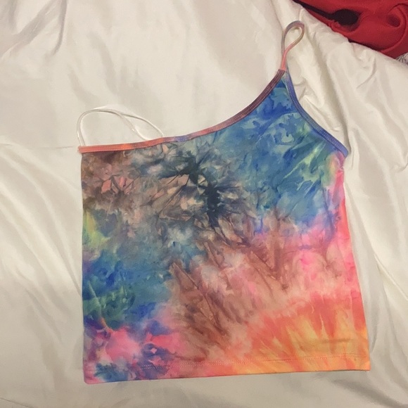 [NWT] SUZETTE | One Shoulder Colorful Tye-Die Tank Top - Picture 3 of 3